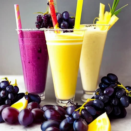 Grape-Lemon-Pineapple Smoothie cocktail recipe