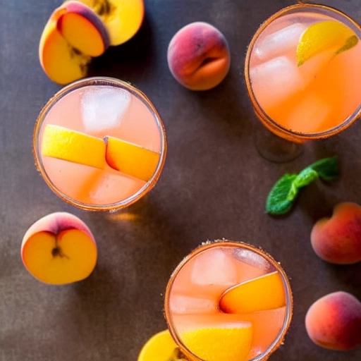 Whiskey Peach Smash cocktail recipe